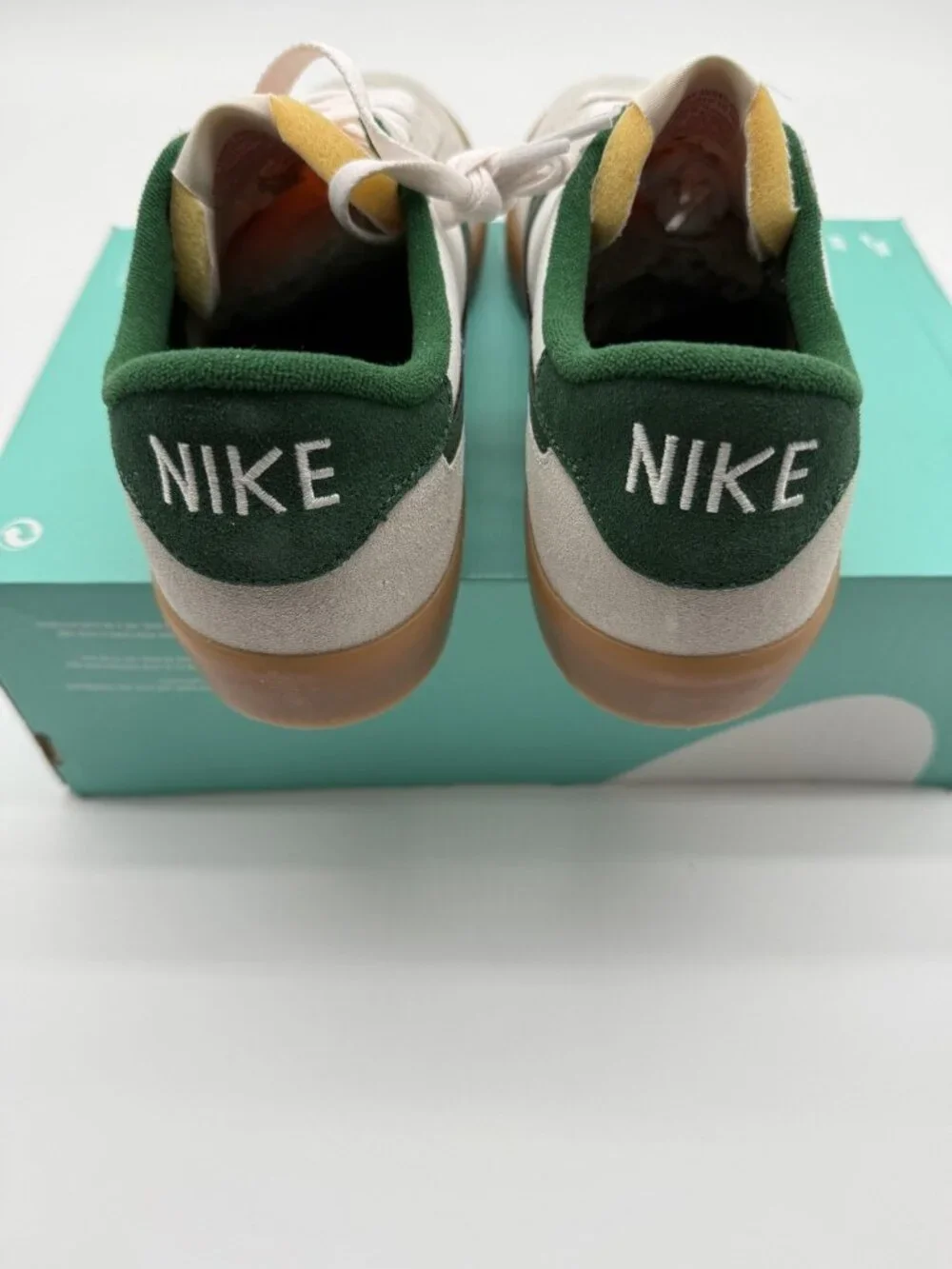 New Nike SB Heritage Vulc Shoes Mens Size 10 White Green Suede Skate CD5010 104